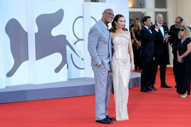 Dwayne Johnson und Emily Blunt bei der Premiere des Kinofilms The Smashing Machine auf der Biennale di Venezia 2025 82. Internationale Filmfestspiele von Venedig im Palazzo del Cinema. Venedig, 01.09.2025