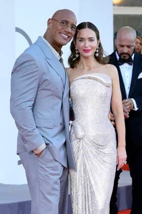 Dwayne Johnson und Emily Blunt bei der Premiere des Kinofilms The Smashing Machine auf der Biennale di Venezia 2025 82. Internationale Filmfestspiele von Venedig im Palazzo del Cinema. Venedig, 01.09.2025
