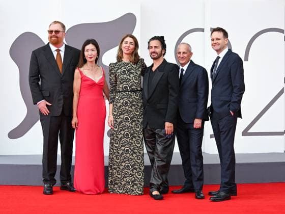 Venice, ITALY: Venice, 82nd Venice International Film Festival 2025 - evening 7 - red carpet of Marc by Sofial - In the photo: RJ Cutler, Jane Cha Cutler, Sofia Coppola, Marc Jacobs, Chad Sipkin and Trevor Smith Venice ITALY  - ZUMAp169 20250902_zea_p169_731 Copyright: xManuelexMangiarottix