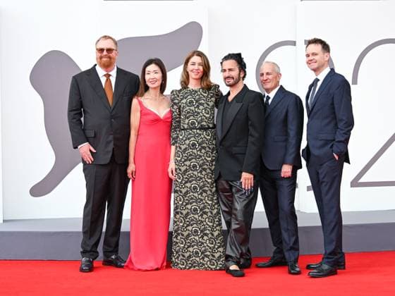 Venice, ITALY: Venice, 82nd Venice International Film Festival 2025 - evening 7 - red carpet of Marc by Sofial - In the photo: RJ Cutler, Jane Cha Cutler, Sofia Coppola, Marc Jacobs, Chad Sipkin and Trevor Smith Venice ITALY  - ZUMAp169 20250902_zea_p169_732 Copyright: xManuelexMangiarottix