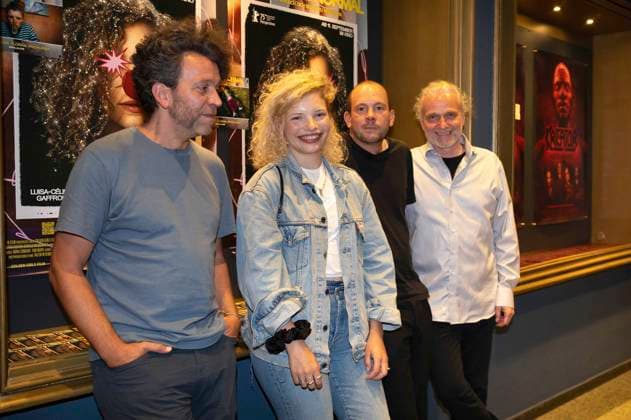 Daniel Bäldle, Luisa-CÃ line Gaffron, Florian Pochlatko und Stephan Winkler bei der Premiere des Kinofilms How to Be Normal im Metropol. Düsseldorf, 02.09.2025