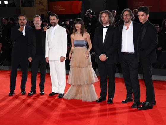 Venice, 82nd Venice International Film Festival 2025 - evening 7 - red carpet Killing Stanca - Autobiography of a Murderer In the photo: Pier Giorgio Bellocchio, Rocco Papaleo, Vinicio Marchioni, Selene Caramazza, Gabriel Montesi, Daniele Vicari and Andrea Fuorto  Copyright: xAlbertoxTerenghix xipa-agency.netx xPoolxPhotoxEventsx06x IPA_Agency_IPA63968799