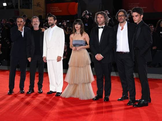 Venice, Italy: Venice, 82nd Venice International Film Festival 2025 - evening 7 - red carpet Killing Stanca - Autobiography of a Murderer In the photo: Pier Giorgio Bellocchio, Rocco Papaleo, Vinicio Marchioni, Selene Caramazza, Gabriel Montesi, Daniele Vicari and Andrea Fuorto Venice Italy  - ZUMAp169 20250902_zea_p169_1920 Copyright: xAlbertoxTerenghix