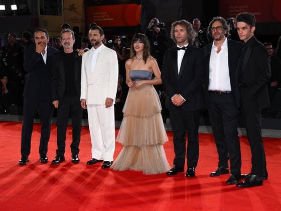 Venice, Italy: Venice, 82nd Venice International Film Festival 2025 - evening 7 - red carpet Killing Stanca - Autobiography of a Murderer In the photo: Pier Giorgio Bellocchio, Rocco Papaleo, Vinicio Marchioni, Selene Caramazza, Gabriel Montesi, Daniele Vicari and Andrea Fuorto Venice Italy  - ZUMAp169 20250902_zea_p169_1921 Copyright: xAlbertoxTerenghix