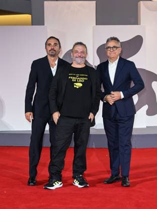 Venice, ITALY: Venice, 82nd Venice International Film Festival 2025 - evening 7 - red carpet Killing Stanca - Autobiography of a Murderer In the photo: Piergiorgio Bellocchio, Marco Manetti, Paolo Del Brocco Venice ITALY  - ZUMAp169 20250902_zea_p169_2196 Copyright: xSimonexComix