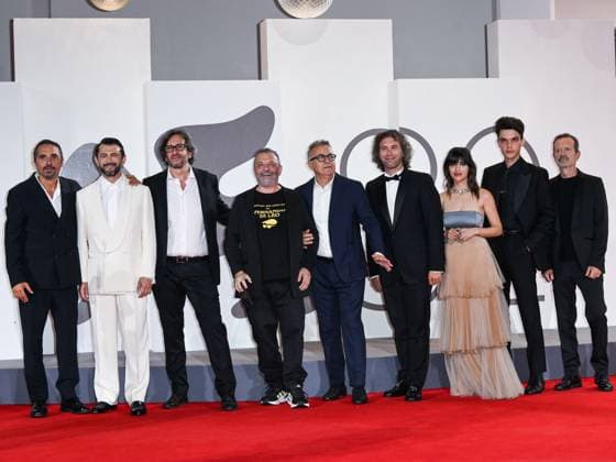 Venice, ITALY: Venice, 82nd Venice International Film Festival 2025 - evening 7 - red carpet Killing Stanca - Autobiography of a Murderer In the photo: Pier Giorgio Bellocchio, Rocco Papaleo, Vinicio Marchioni, Selene Caramazza, Gabriel Montesi, Daniele Vicari Andrea Fuorto, Paolo del Brocco, Marco Manetti Venice ITALY  - ZUMAp169 20250902_zea_p169_2217 Copyright: xSimonexComix