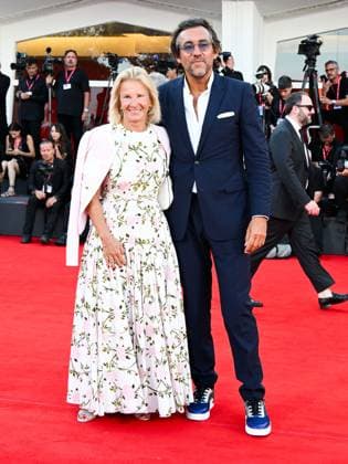 Venice, 82nd Venice International Film Festival 2025 - evening 7 - red carpet for the film A House of Dynamite. Pictured: Iris Knobloch and François Breavoine.  Copyright: xManuelexMangiarottix xipa-agency.netx xPoolxPhotoxEventsx06x IPA_Agency_IPA63975009