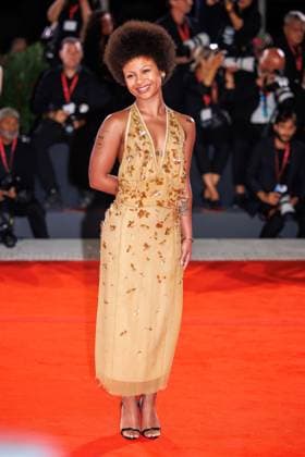 September 2, 2025, Venice, Italy: American actress Myha la Herrold attends the red carpet of the film Dead Man s Wire at the 82nd Venice Film Festival. Venice Italy - ZUMAs197 20250902_aaa_s197_332 Copyright: xMarcoxBaradax