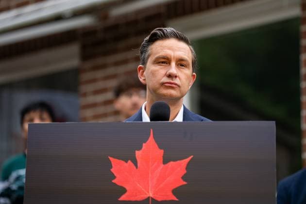 August 29, 2025, Toronto, On, Canada: Conservative Party Leader Pierre Poilievre speaks to the media during an announcement in Brampton, Ont., on Friday, Aug. 29, 2025. Toronto Canada  - ZUMAc35_ 20250829_zaf_c35_074 Copyright: xArlynxMcadoreyx