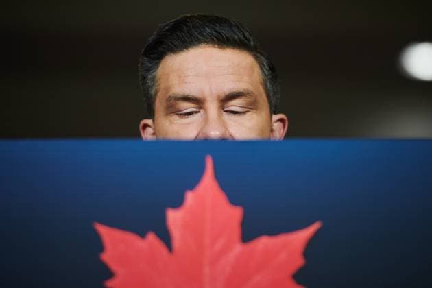 September 3, 2025, Mississauga, On, Canada: Conservative Leader Pierre Poilievre speaks at a press conference in Mississauga, Ont., on Wednesday, Sept. 3, 2025. Mississauga Canada  - ZUMAc35_ 20250903_zaf_c35_006 Copyright: xSammyxKoganx