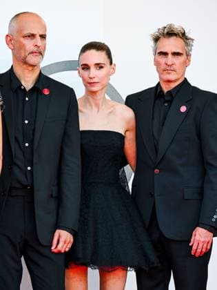 Venice, 82nd Venice International Film Festival 2025 - day 8 - red carpet for the film The Voice of Hind Rajab - Pictured: James Wilson, Rooney Mara, Joaquin Phoenix  Copyright: xManuelexMangiarottix xipa-agency.netx xPoolxPhotoxEventsx06x IPA_Agency_IPA64038185
