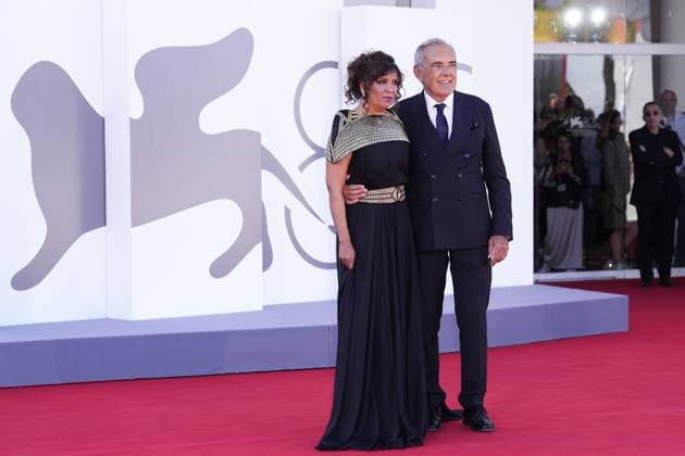 Foto IPP Daniele Cifala’ Venezia 02 09 2025 The Voice Of Hind Rajab Red Carpet - The 82nd Venice International Film Festival nella foto : Kaouther Ben Hania and Alberto Barbera Italy Photo Press - World Copyright