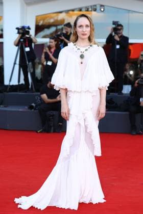 September 3, 2025, Venice, Veneto, Italy: FANNI WROCHNA has fun on the red carpet for Duse Premiere screening at the 82nd Venice Film Festival at the Venice Lido, Italy. Venice Italy - ZUMAc179 20250903_zep_c179_136 Copyright: xMickaelxChavetx