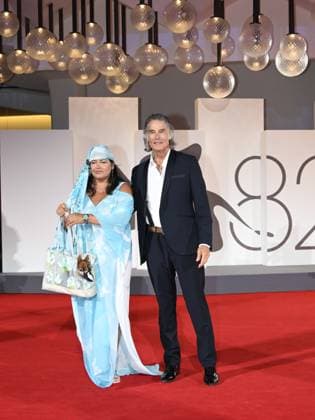 Venice, 82nd Venice International Film Festival 2025 - evening 8. Red Carpet of the film In The Hand Of Dante In the photo Devin DeVasquez, Ron Moss and the dog  Copyright: xSimonexComix xipa-agency.netx xPoolxPhotoxEventsx06x IPA_Agency_IPA64052252