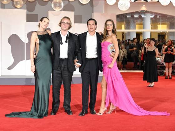 Venice, 82nd Venice International Film Festival 2025 - evening 8. Red Carpet of the film In The Hand Of Dante In the photo Olmo Schnabel, Guest, Vito Schnabel and Helena Althof  Copyright: xSimonexComix xipa-agency.netx xPoolxPhotoxEventsx06x IPA_Agency_IPA64053287