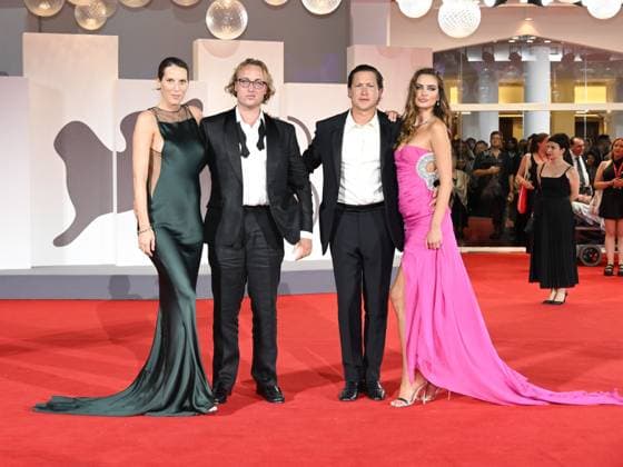 Venice, 82nd Venice International Film Festival 2025 - evening 8. Red Carpet of the film In The Hand Of Dante In the photo Olmo Schnabel, Guest, Vito Schnabel and Helena Althof  Copyright: xSimonexComix xipa-agency.netx xPoolxPhotoxEventsx06x IPA_Agency_IPA64053286