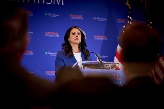 National Conservatism Conference in Washington Director of National Intelligence Tulsi Gabbard speaks at the National Conservatism Conference in Washington D.C., Sept. 3, 2025. Washington District of Columbia United States Copyright: xDominicxGwinnx
