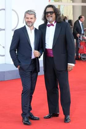 Duse red carpet in Venice Lido, Italy - 03 Sep 2025 Enrico Bertolino (l) and Alessandro Borghese (r) attend the Duse red carpet during 82nd Venice Film Festival in Venice Lido at Palazzo del cinema. Venice Lido Italy Copyright: xMarioxCartellix xSOPAxImagesx _DSC6002
