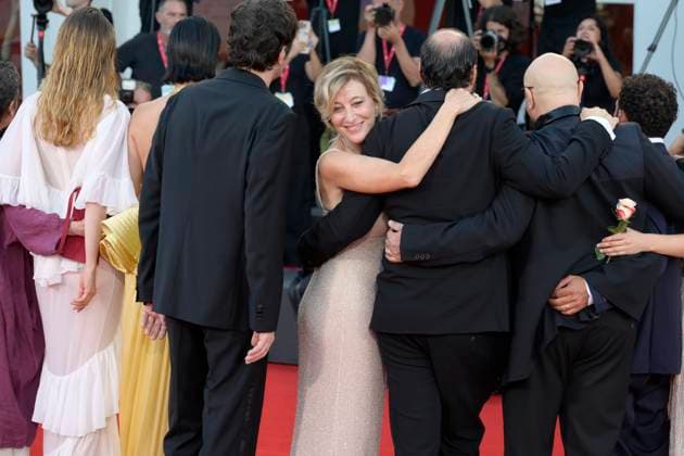 Duse red carpet in Venice Lido, Italy - 03 Sep 2025 Valeria Bruni Tedeschi attends the Duse red carpet during 82nd Venice Film Festival in Venice Lido at Palazzo del cinema. Venice Lido Italy Copyright: xMarioxCartellix xSOPAxImagesx _DSC6200