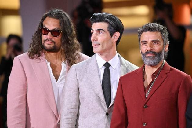 Venice In The Hand of Dante Premiere AM Jason Momoa, Louis Cancelmi and Oscar Isaac attending the In The Hand of Dante Premiere as part of the 82nd Venice International Film Festival at the Lido in Venice, Italy on September 03, 2025. Photo by Aurore Marechal ABACAPRESS.COM Venice Italy  Copyright: xMarechalxAurore ABACAx