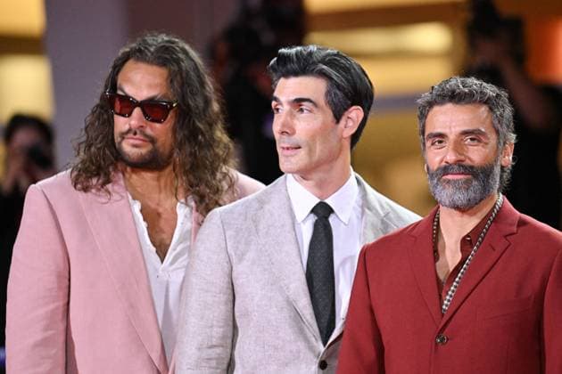 Venice In The Hand of Dante Premiere AM Jason Momoa, Louis Cancelmi and Oscar Isaac attending the In The Hand of Dante Premiere as part of the 82nd Venice International Film Festival at the Lido in Venice, Italy on September 03, 2025. Photo by Aurore Marechal ABACAPRESS.COM Venice Italy  Copyright: xMarechalxAurore ABACAx