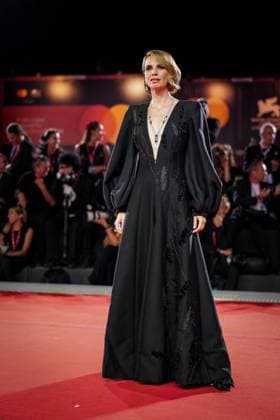 In the Hand of Dante red carpet during the 82nd Venice International Film Festival in Venice, Italy on 03 September 2025. Emanuela Fanelli attends the In the Hand of Dante red carpet during the 82nd Venice International Film Festival in Venice, Italy on 03 September 2025., Credit:Stefano Costantino TTL Avalon Italy, Venice  Copyright: xStefanoxCostantinoxTTLx xAvalonx 1033953408