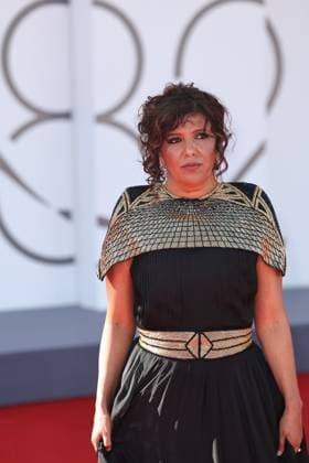 (250904) -- VENICE, Sept. 4, 2025 -- Director Kaouther Ben Hania of the film The Voice of Hind Rajab poses at the red carpet of the premiere during the 82nd Venice Film Festival in Venice, Italy, Sept. 3, 2025. ) ITALY-VENICE-FILM FESTIVAL-THE VOICE OF HIND RAJAB-PREMIERE LixJing 