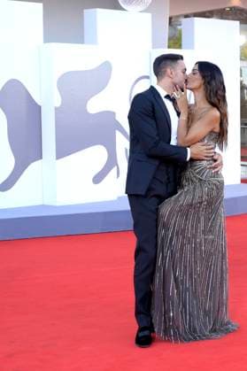 Pietro Tartaglione und Rosa Perrotta bei der Premiere des Kinofilms Duse auf der Biennale di Venezia 2025 82. Internationale Filmfestspiele von Venedig im Palazzo del Cinema. Venedig, 03.09.2025