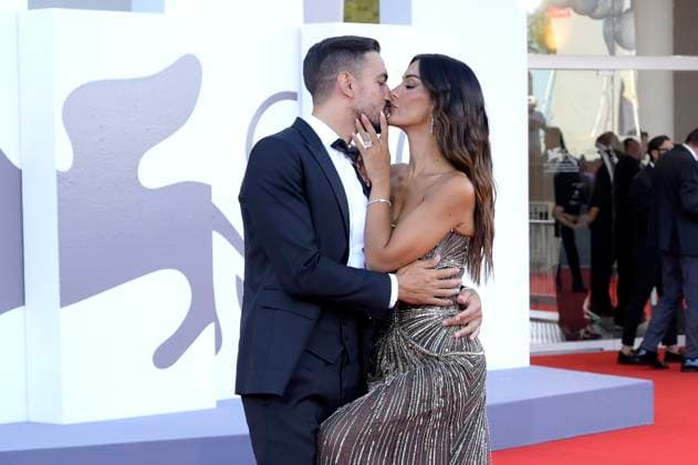Pietro Tartaglione und Rosa Perrotta bei der Premiere des Kinofilms Duse auf der Biennale di Venezia 2025 82. Internationale Filmfestspiele von Venedig im Palazzo del Cinema. Venedig, 03.09.2025