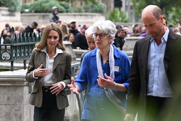 Princess Kate and Prince William visit Natural History Museum gardens LONDON, UNITED KINGDOM - SEPTEMBER 4: Prince William (R), Prince of Wales and Kate Middleton (L), Princess of Wales, visit the newly renovated gardens of the Natural History Museum in London, United Kingdom on September 4, 2025. The couple took part in educational programs aimed at connecting with nature and promoting biodiversity, engaging with children and young people. Rasid Necati Aslim Anadolu London United Kingdom. Editorial use only. Please get in touch for any other usage.  Copyright: x2025xAnadoluxRasidxNecatixAslimx