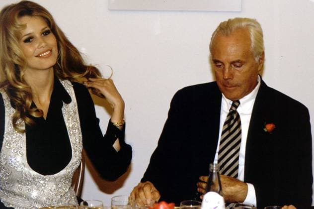 Stock Photos, Italy: MILAN - MILAN - GIORGIO ARMANI WITH CLAUDIA SCHIFFER (MILAN - 2000-02-08, ) ps the photo can be used respecting the context in which it was taken, and without defamatory intent of the decorum of the people represented Stock Photos Italy  - ZUMAp169 20250904_zea_p169_597 Copyright: xMaurizioxMaulex