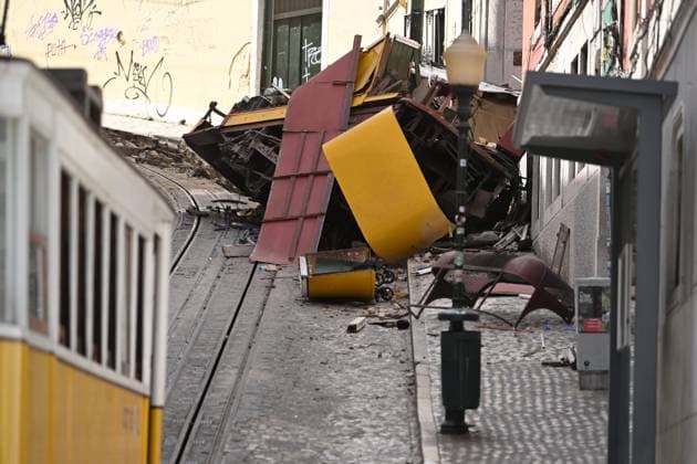 Bilder des Jahres 2025, News September 09 Tram derails In Lisbon killing 17 and injuring 20 people LISBON, PORTUGAL - SEPTEMBER 04: Rescuers and firefighters operate at the scene after the Gloria funicular cable railway derailed in Lisbon, Portugal, 04 September 2025. At least 17 died in the derailment, with emergency services reporting that 20 were injured and others are still trapped at the scene. Zed Jameson Anadolu Lisbon Portugal. Editorial use only. Please get in touch for any other usage.  Copyright: x2025xAnadoluxZedxJamesonx
