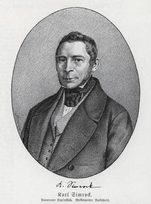 Karl Simrock (1802-1876) Kupferstich, aus Könnecke Bilderatlas zur Geschichte der Deutschen Litteratur Marburg, 1887 Karl Simrock (1802-1876) Copperplate engraving, from Könnecke Bilderatlas zur Geschichte der Deutschen Litteratur Marburg, 1887 Copyright: imageBROKER FotografiexLisax+xWi ibxdwb14843336.jpg