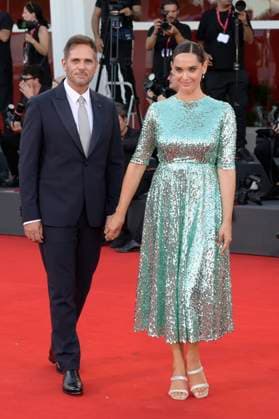 Elisa red carpet in Venice Lido, Italy - 04 Sep 2025 Clizia Fornasier (l) and Attilio Fontana (r) attend the Elisa red carpet during the 82nd Venice Film Festival in Venice Lido at Palazzo del cinema. Venice Lido Italy Copyright: xMarioxCartellix xSOPAxImagesx _DSC6729