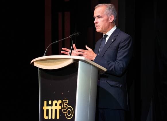 September 4, 2025, Toronto, On, Canada: Prime Minister Mark Carney delivers remarks at the premiere of John Candy: I Like Me at the Toronto International Film Festival, in Toronto on Thursday, September 4, 2025. Toronto Canada  - ZUMAc35_ 20250904_zaf_c35_139 Copyright: xArlynxMcadoreyx