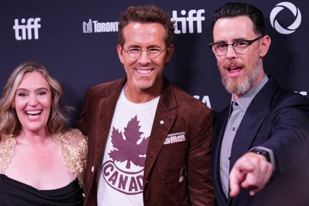 2025 Toronto International Film Festival - John Candy: I Like Me TORONTO, CANADA - SEPTEMBER 4 : (L-R) Jennifer Candy-Sullivan, Ryan Reynolds and Colin Hanks attend the premiere of John Candy: I Like Me during the 2025 Toronto International Film Festival at Roy Thomson Hall in Toronto, Ontario, Canada on September 4, 2025. Mert Alper Dervis Anadolu Toronto Canada. Editorial use only. Please get in touch for any other usage.  Copyright: x2025xAnadoluxMertxAlperxDervisx