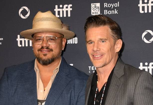 TORONTO, CA - SEPTEMBER 4: Sterlin Harjo and Ethan Hawke at The Lowdown Premiere during the 2025 Toronto International Film Festival on September 4, 2025 at TIFF Lightbox in Toronto, Canada. Copyright: xMediaPunchx
