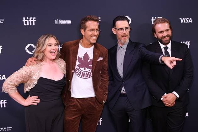 50eme Festival du Film de Toronto 05 Septembre 2025 50th Toronto International Film Festival Red carpet of the film John Candy I like me Jennifer Candy Sullivan, Ryan Reynolds, Colin Hanks and Chris Candy 448338 2025 09 04 Toronto Canada  Copyright: xIsabellexVautierx xStarfacex STAR_448338_101