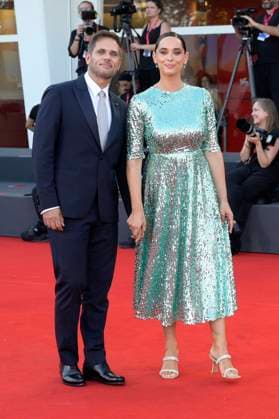 Attilio Fontana mit Partnerin Clizia Fornasier bei der Premiere des Kinofilms Elisa auf der Biennale di Venezia 2025 82. Internationale Filmfestspiele von Venedig im Palazzo del Cinema. Venedig, 04.09.2025