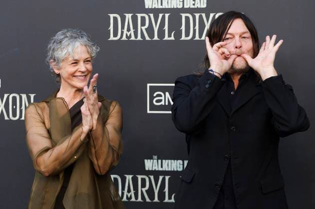 Melissa McBride und Norman Reedus bei der Weltpremiere der 3. Staffel der AMC Serie The Walking Dead: Daryl Dixon im Cine Callao. Madrid, 04.09.2025
