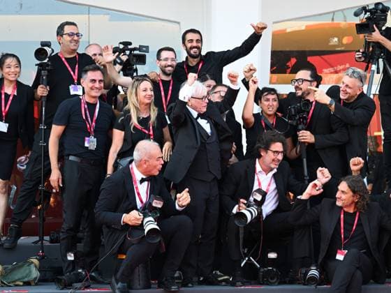 : Venice, 82nd Venice International Film Festival 2025 - Evening 10. Red Carpet for the film Nino. 18 Days. Pictured is Nino D Angelo among the photographers.  - ZUMAp169 20250905_zea_p169_659 Copyright: xManuelexMangiarottix