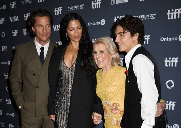 TORONTO, CA - SEPTEMBER 05: Matthew McConaughey, Camila Alves McConaughey, Mary Kathlene McCabe and Levi Alves McConaughey at the premiere of The Lost Bus during the 2025 Toronto International Film Festival at Princess of Wales Theatre on September 05, 2025 in Toronto, Canada. Copyright: xMediaPunchx