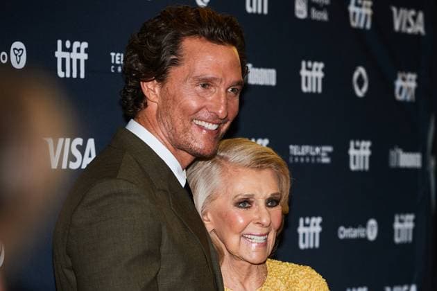 September 5, 2025, Toronto, On, Canada: Actor Matthew McConaughey and his mother, Kay, are photographed on the red carpet for the film The Lost Bus during the Toronto International Film Festival in Toronto, on Friday, Sept. 5, 2025. Toronto Canada  - ZUMAc35_ 20250905_zaf_c35_147 Copyright: xSammyxKoganx