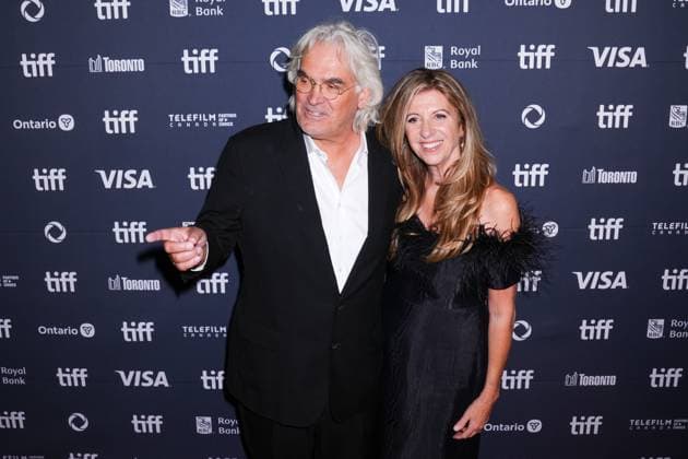 2025 Toronto International Film Festival - The Lost Bus TORONTO, CANADA - SEPTEMBER 5 : Paul Greengrass (L) and Joanna Kaye (R) attend the premiere of ‘The Lost Bus’ during the 2025 Toronto International Film Festival at Princess of Wales Theatre in Toronto, Ontario, Canada on September 5, 2025. Mert Alper Dervis Anadolu Ontario Canada. Editorial use only. Please get in touch for any other usage.  Copyright: x2025xAnadoluxMertxAlperxDervisx