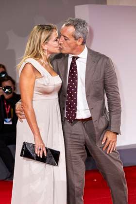 82nd Venice Film Festival Red carpet of the movie -Silent friend- Palazzo del Cinema - Venice Lido, Italy Claudia Gerini;Riccardo Sangiuliano 82nd Venice Film Festival Red carpet of the movie -Silent friend- Palazzo del Cinema - Venice Lido, Italy 5th September 2025  Copyright: xMAXxMONTINGELLI SGPx