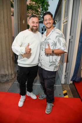 abb Buerger Lars Dietrich und mit seinem Sohn Sean zu Gast bei der Theater Premiere von Der eingebildet Kranke am 90.Geburtstag von Dieter Hallervorden im Schlosspark Theater 05.09.2025 in Berlin Berlin Deutschland