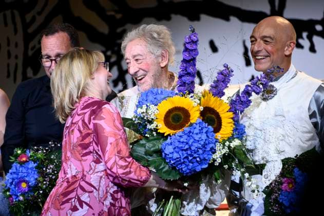 Dieter Hallervorden mit Tochter Nathalie Hallervorden bei der Premiere des Theaterstücks Der eingebildet Kranke und 90. Geburtstag von Dieter Hallervorden im Schlosspark Theater. Berlin, 05.09.2025