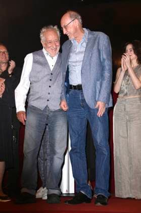 Dieter Hallervorden und Harald Effenberg bei der Premiere des Theaterstücks Der eingebildet Kranke und 90. Geburtstag von Dieter Hallervorden im Schlosspark Theater. Berlin, 05.09.2025