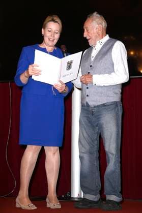 Franziska Giffey und Dieter Hallervorden bei der Premiere des Theaterstücks Der eingebildet Kranke und 90. Geburtstag von Dieter Hallervorden im Schlosspark Theater. Berlin, 05.09.2025