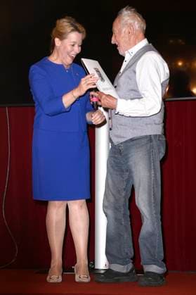 Franziska Giffey und Dieter Hallervorden bei der Premiere des Theaterstücks Der eingebildet Kranke und 90. Geburtstag von Dieter Hallervorden im Schlosspark Theater. Berlin, 05.09.2025